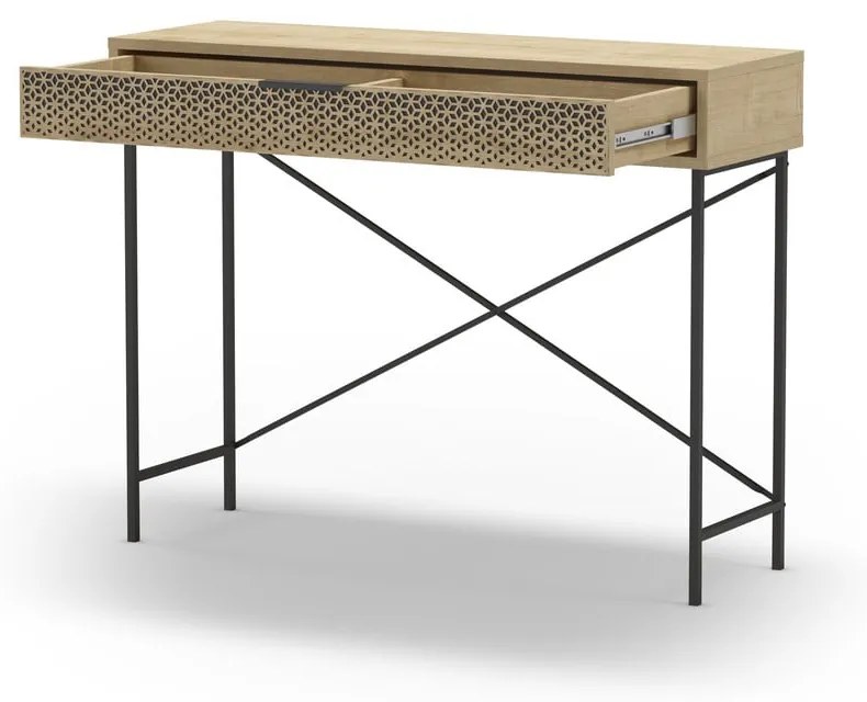 Konzolový stolík v dekore duba v prírodnej farbe 35.5x110 cm Ecrin – Marckeric