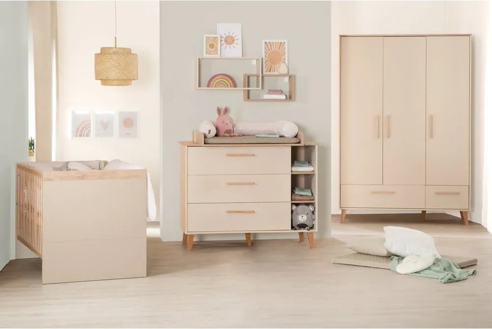 Béžová/v prírodnej farbe postieľka s nastaviteľnou výškou 70x140 cm Jil – Roba