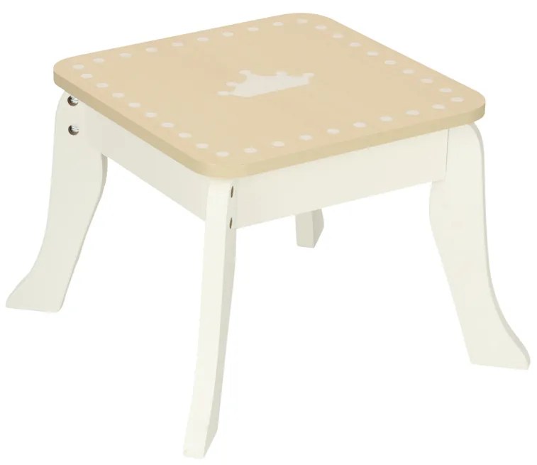 KIK Detský drevený toaletný stolík LULILO BELLA pre dievčatá so zrkadlom a doplnkami, biely