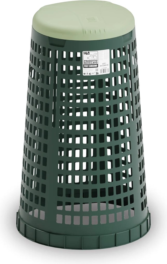 Plastový odpadkový kôš na 120 l vrecia, zelený, zelené veko