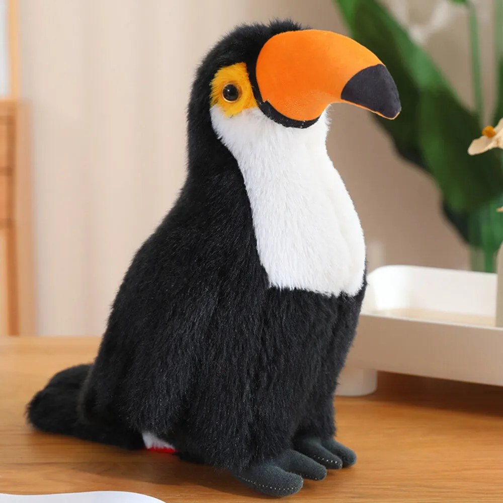 LEAN Toys Plyšový tukan maskot plyšová hračka biely 35 cm