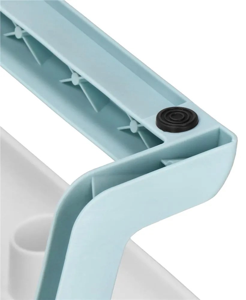 SPRINGOS Skladacia detská vanička 35 L pre bábätká, s teplomerom a vankúšikom, biela a modrá SB0063