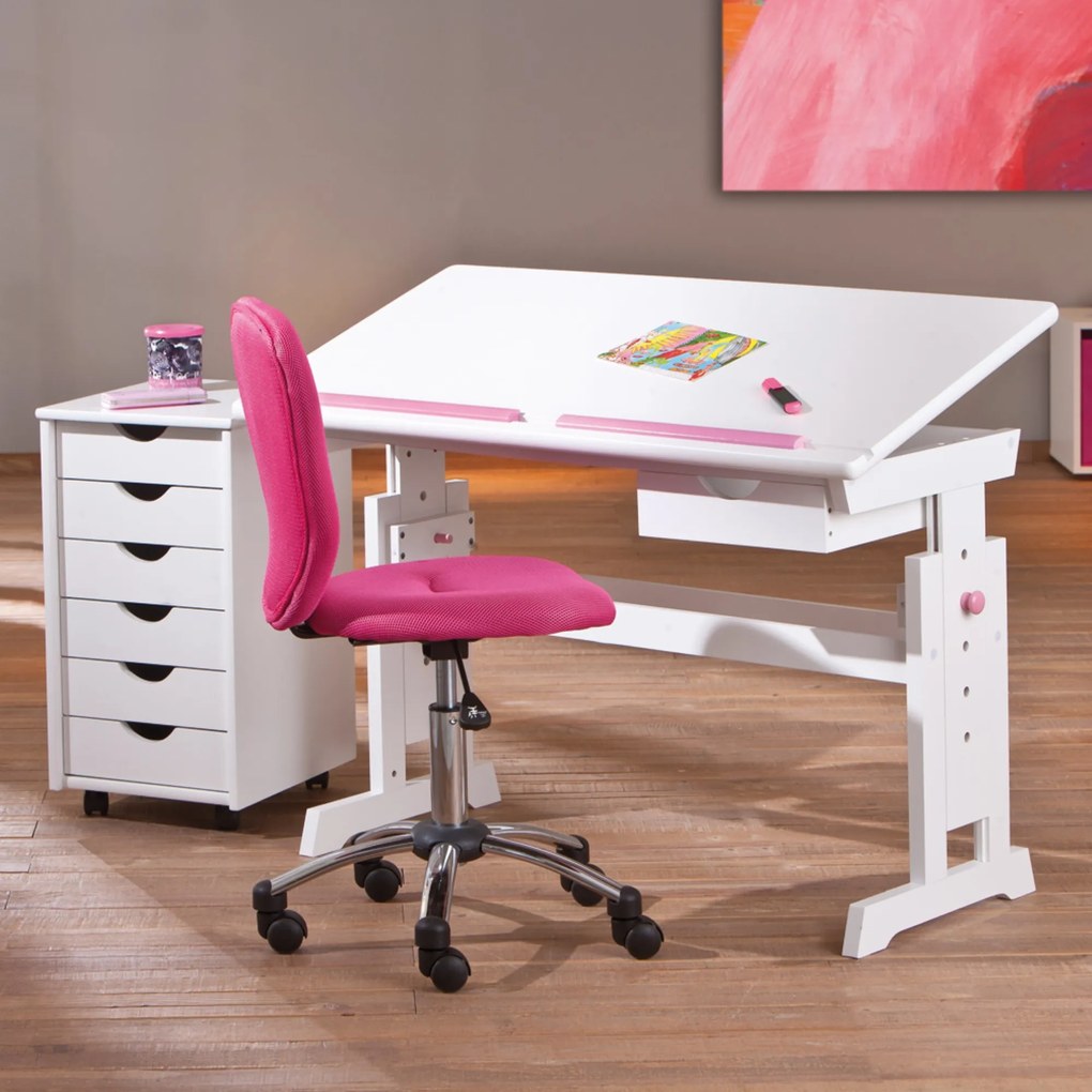 Sconto Nastaviteľný písací stôl BERNIS biela