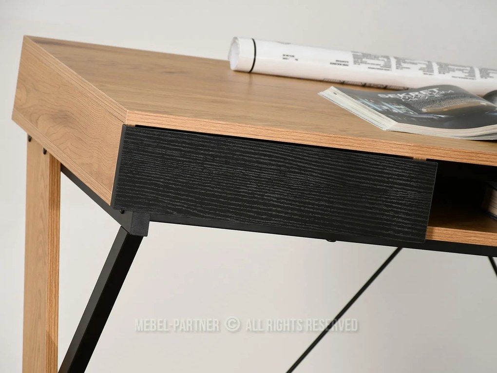 PC stolík Hilly (dub čierny). Akcia -18%. Vlastná spoľahlivá doprava až k Vám domov. 1109765