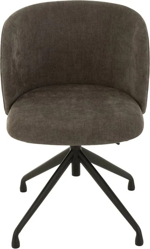 Šedá zamatová jedálenská točiaca stolička Chair Turn Grey - 56*48*77cm