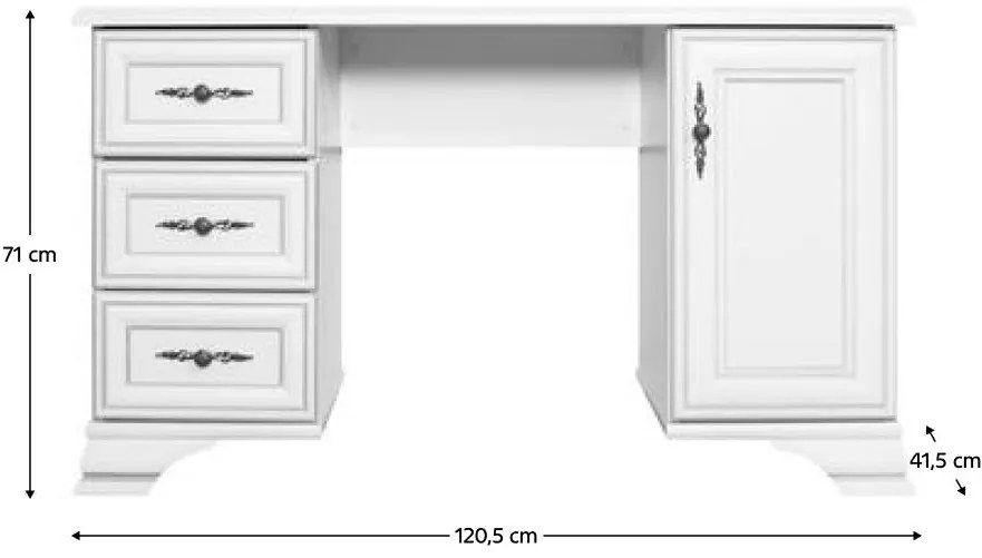 Toaletný stolík Kuito TOL (alpská biela). Vlastná spoľahlivá doprava až k Vám domov. 1119573