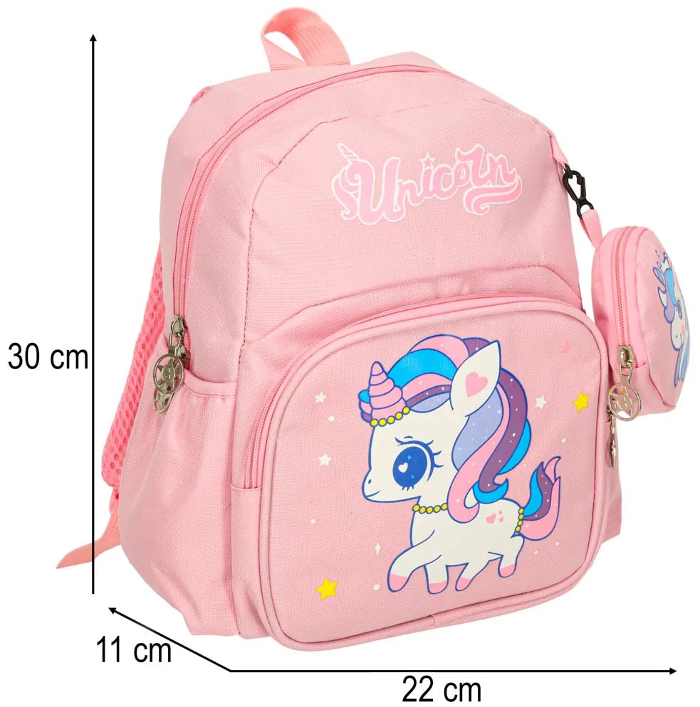 KIK Ružový detský batoh s jednorožcom do škôlky 7 L, odolný ľahký 30×22×11 cm