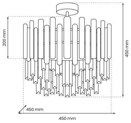 Luster na tyči ASPEN 6xE14/40W/230V zlatá