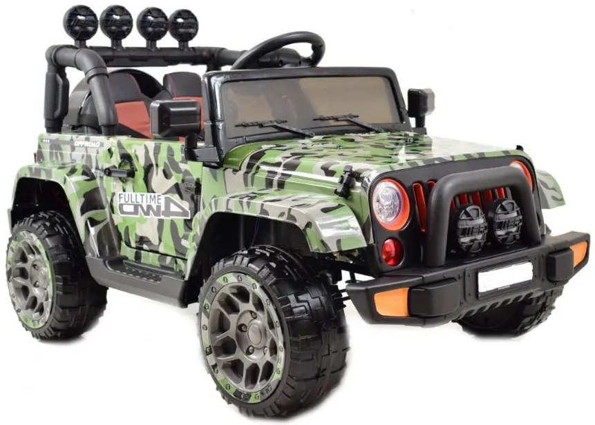 RAMIZ  Elektrické autíčko - Jeep BRD-7588 4x4 - čierne - 4x45W - 1x12V10Ah - 2024
