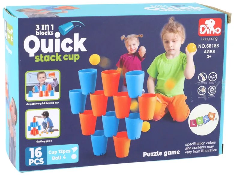 LEAN TOYS Zmyslové herné hrnčeky 3v1 kreatívne
