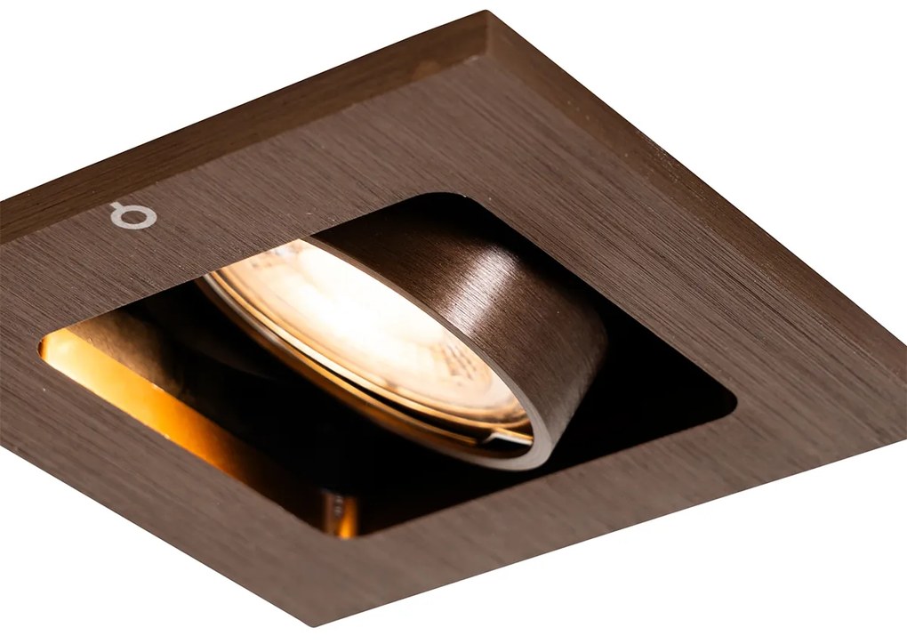 Inteligentné zapustené bodové svietidlo tmavý bronz otočné a naklápacie vrátane Wifi GU10 50mm - Qure