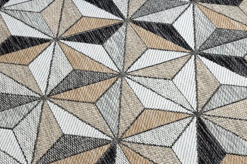 Dywany Łuszczów Kusový koberec Cooper Sisal Mosaic 22222 ecru/black – na von aj na doma - 160x220 cm