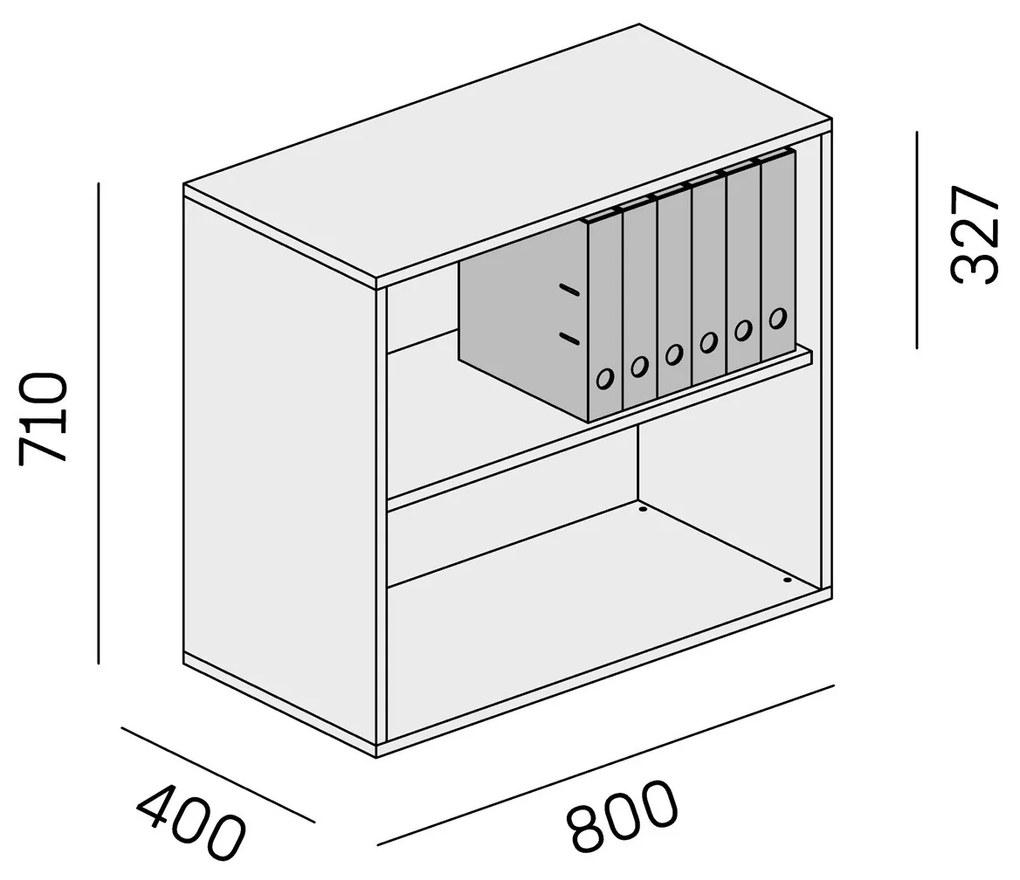 PLAN Skrinka nízka otvorená krátka BLOCK Wood