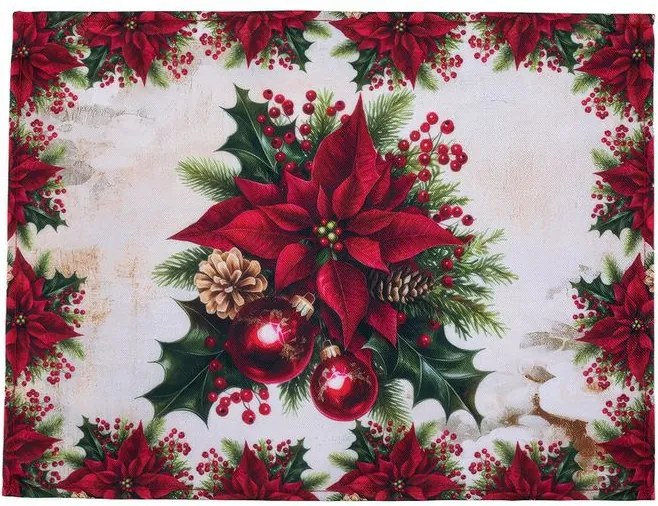 Súprava 4 ks prestieraní a stolového behúňa s teflónovou úpravou CHRISTMAS STAR
