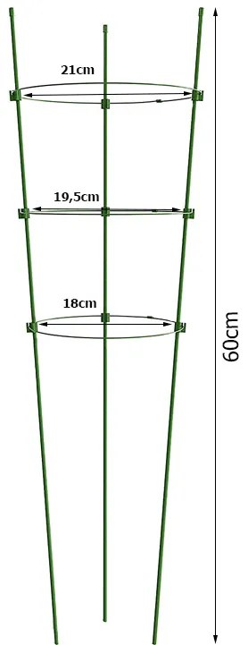 Kruhová opora pre rastliny v kvetináčoch VERK 01894 - 3 kruhy