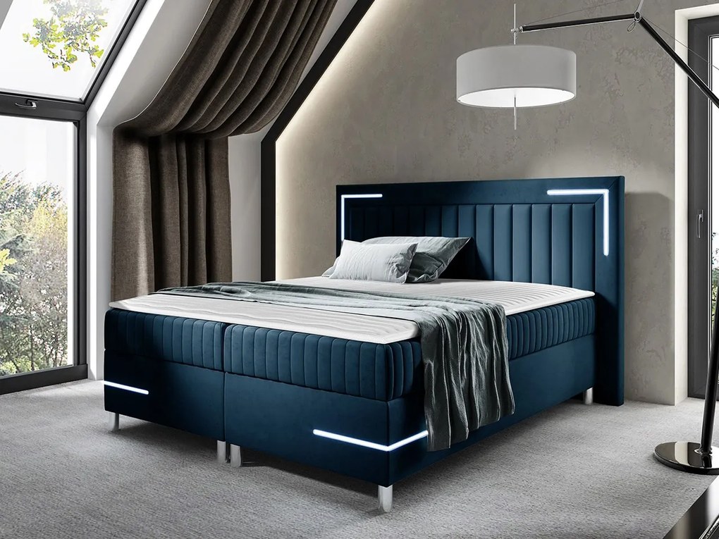Kontinentálna posteľ Suhak 3 LED, Rozmer postele: 140x200, Dostupné poťahy: Fresh 11