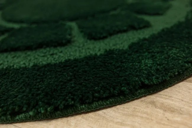 Kúpeľňový koberček Ocean fľaškovo zelený kruh