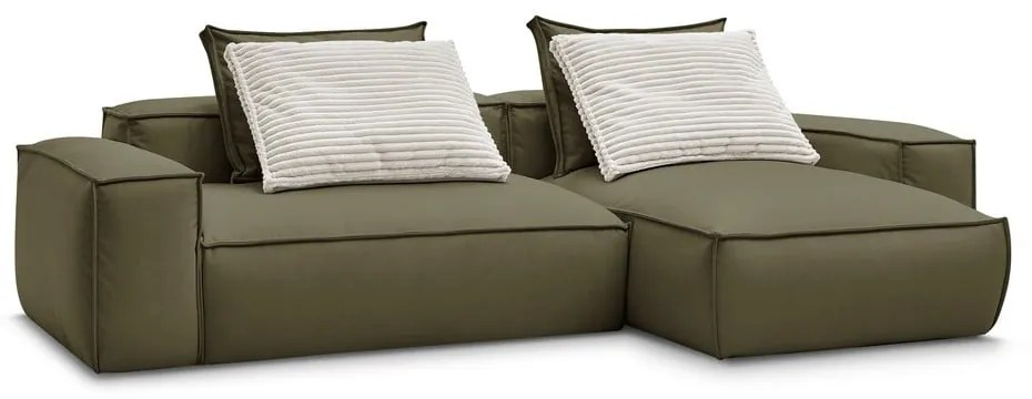 Zelená rohová pohovka z imitácie kože Boheme – Bobochic Paris