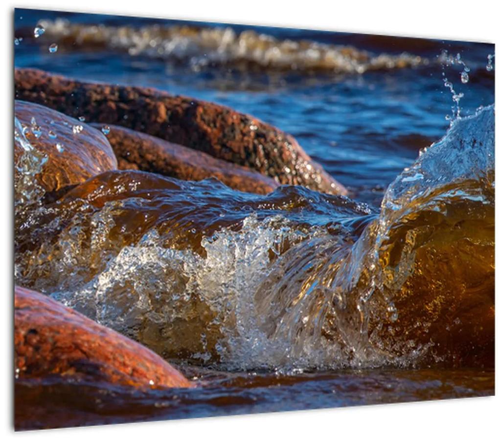 Detailný obraz - voda medzi kameňmi (70x50 cm)
