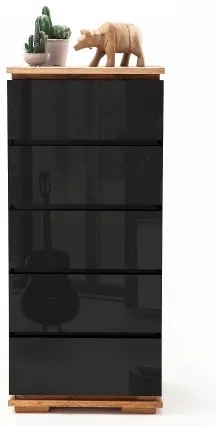 Komoda ARVI čierna/dub