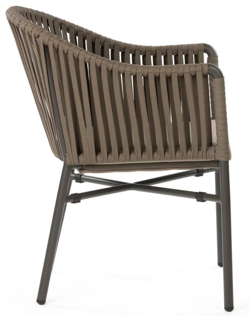MOHITO záhradná stolička s podrúčkami brown