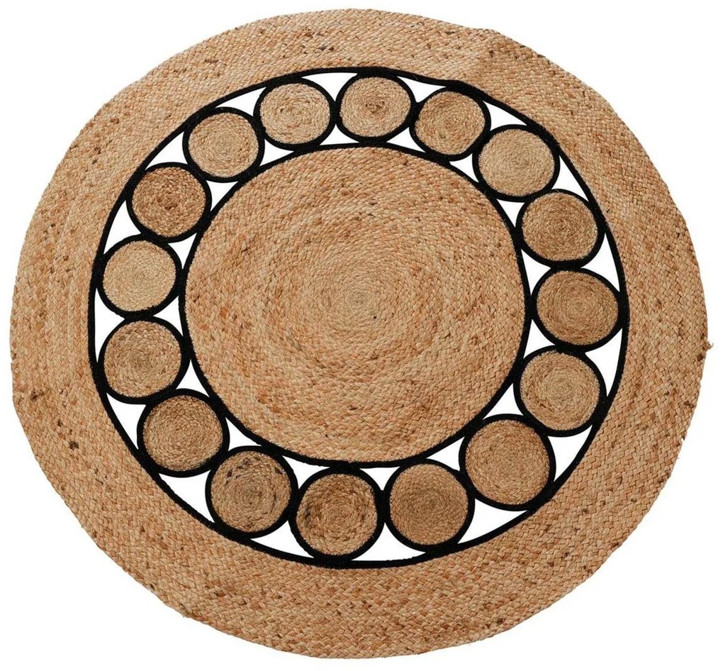 H&S Decoration Koberec Jute, (fi) 120 cm, hnedá/čierna