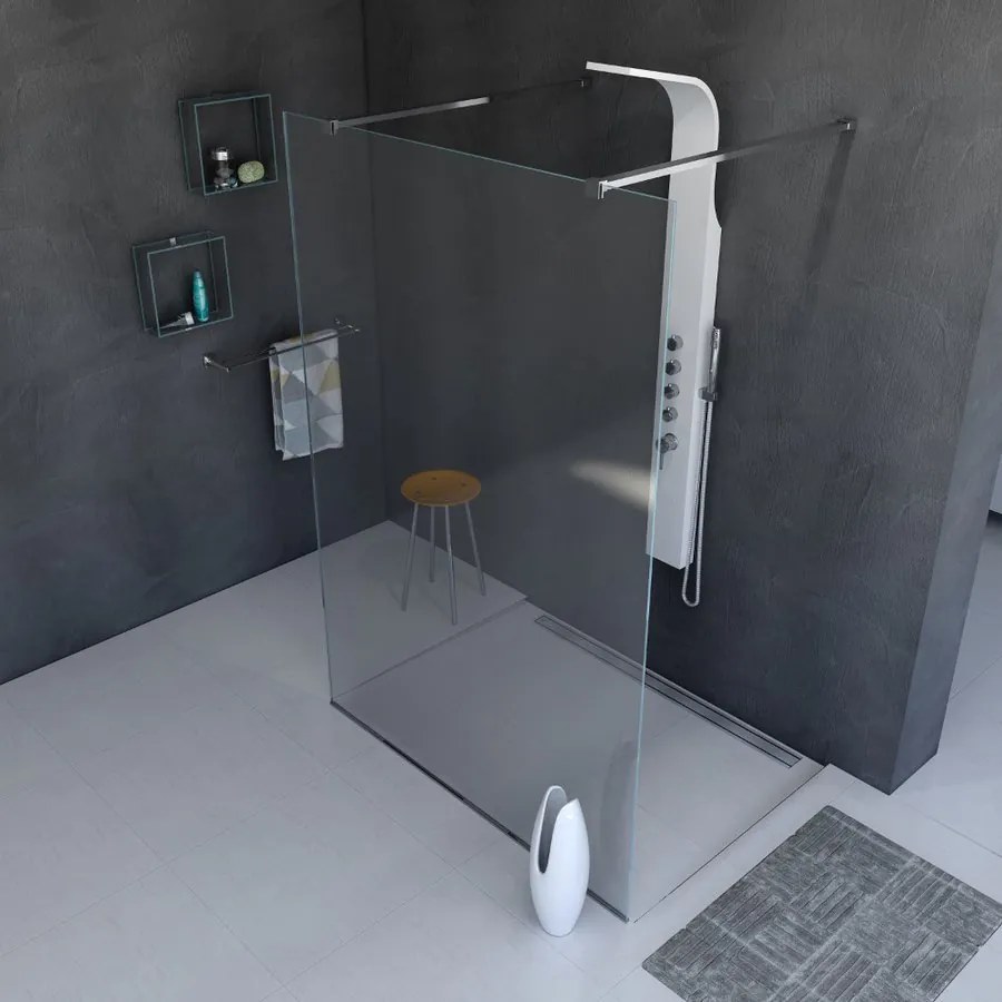 Polysan Polysan, MODULAR SHOWER ČIERNA stena na inštaláciu na múr, jednodielna, 800 mm, MS1-80B
