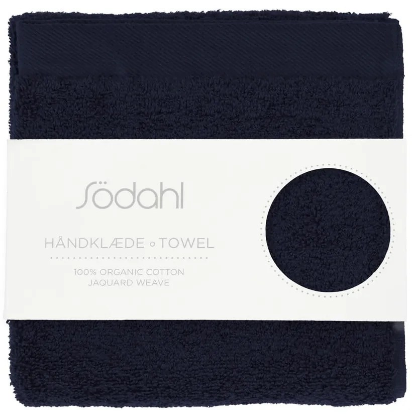 Tmavomodrý froté bavlnený uterák 40x60 cm Comfort – Södahl