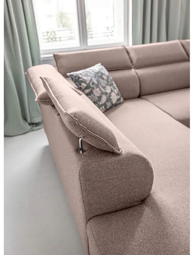 Béžová rozkladacia rohová pohovka (ľavý roh) Sweet Harmony – Miuform