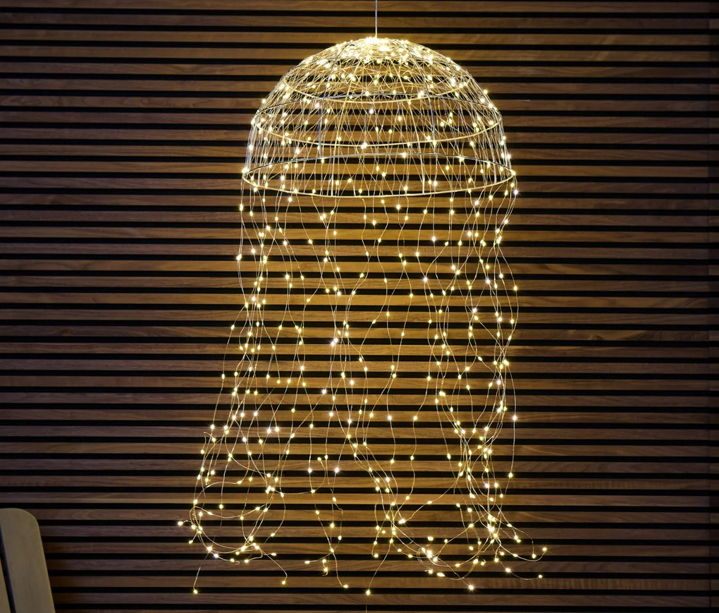 LED polguľa s opletenou svetelnou reťazou, veľká