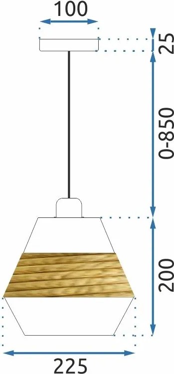 Toolight - Stropné svietidlo E27 60W APP989-1CP, hnedá-čierna, OSW-01047