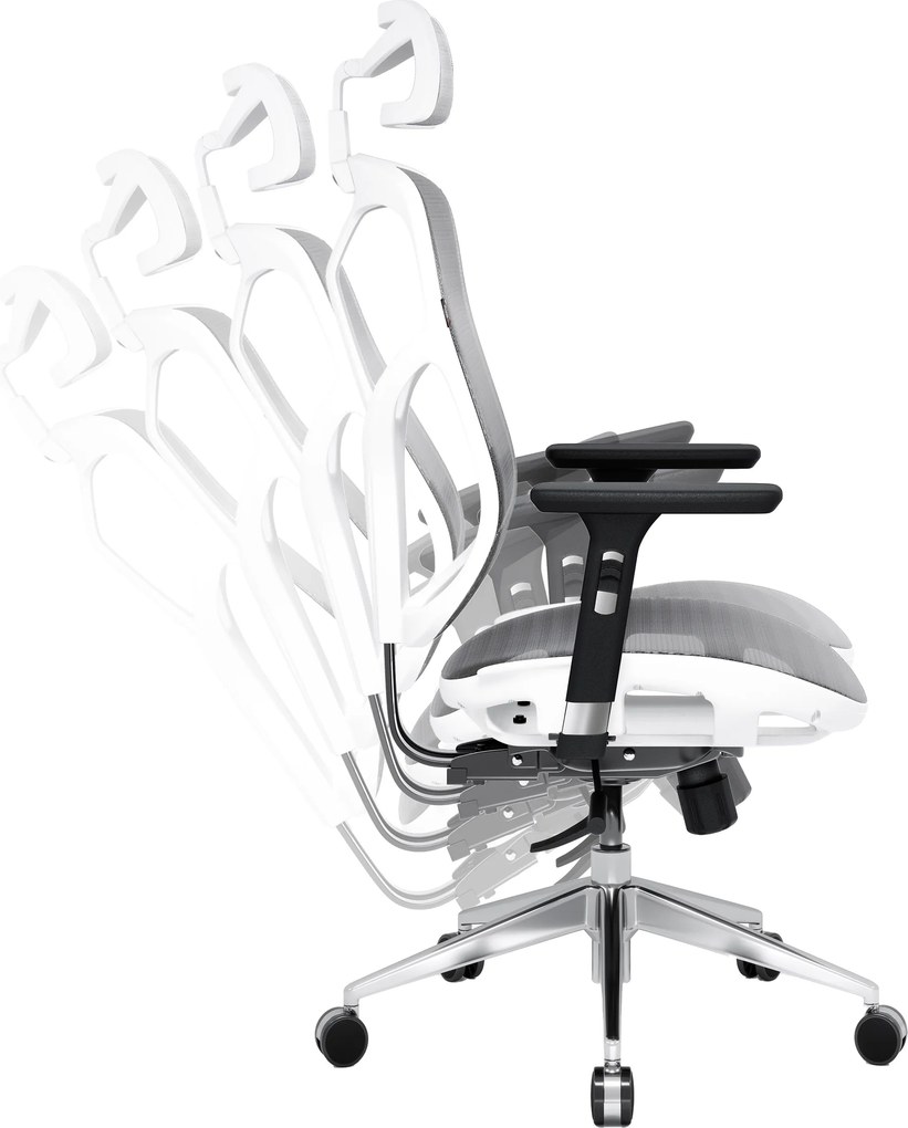 Ergonomická kancelárska stolička zo sieťoviny, biely-sivý: Diablo V-Basic