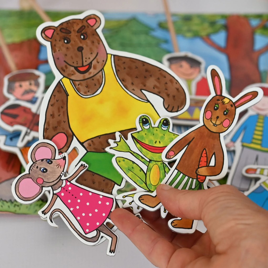 MARIONETINO – Boudo, budko s Koblížkom – bábky 5 ks + domček