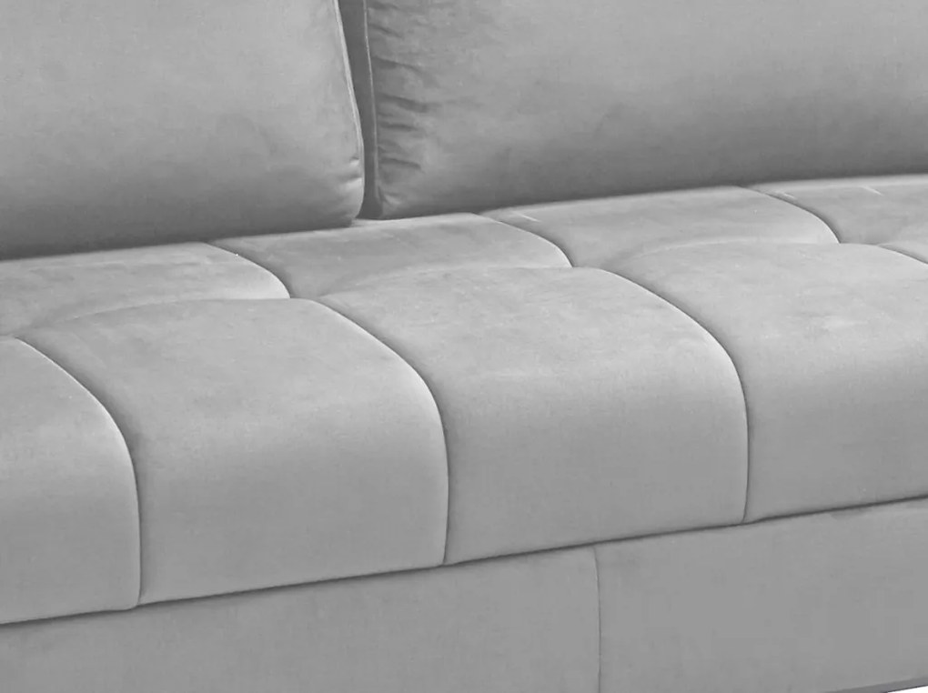 Rohová sedacia súprava Paris, svetlo šedá látka, pravý roh