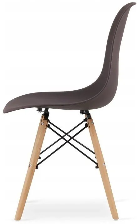 Jedálenská zostava TODI 80cm okrúhly stolový set biely + 4 stoličky OSAKA hnedé