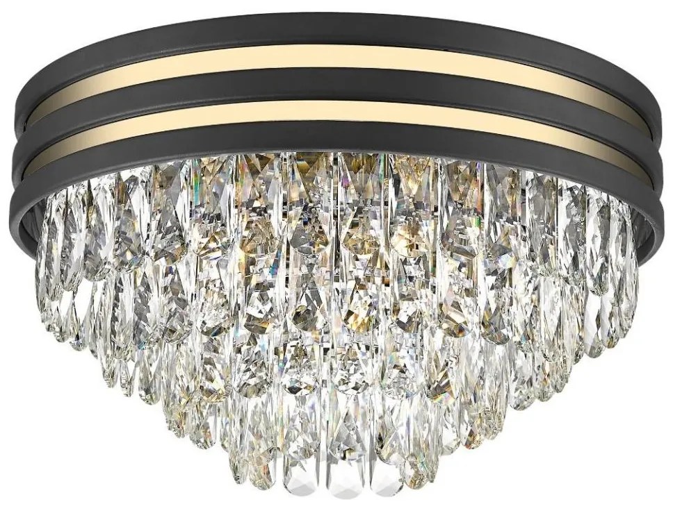 Brilagi - LED Krištáľové stropné svietidlo VELURE 5xE14/40W/230V čierna BG-C0525-05A-P7D7