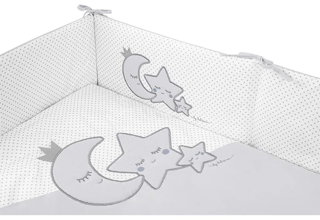 5-dielne posteľné obliečky Belisima Magic Stars 100/135 sivé