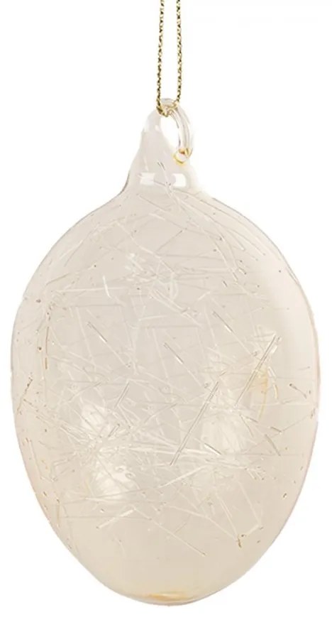Žlté závesné sklenené vajíčko Egg - Ø 6*10 cm