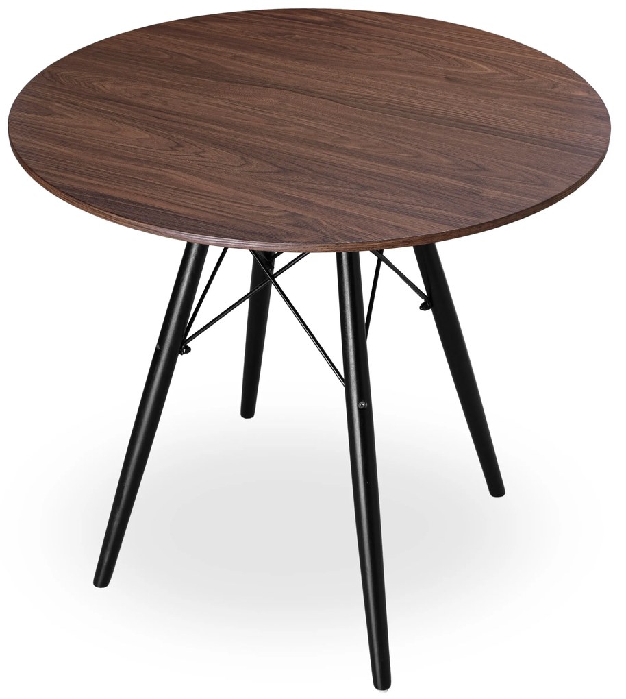 Stôl okrúhli GOPARIS 80cm čierny-jaseň