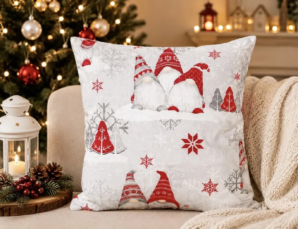 INTERMEDIC SK Obliečka na vankúš Vianoční škriatkovia 40x40 cm – 1+1 ZADARMO