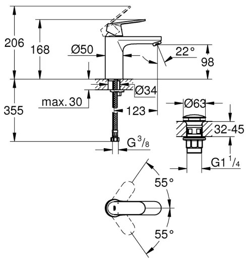 GROHE 23926000 - Umývadlová batéria DN 15 veľkosť M lesklý chróm