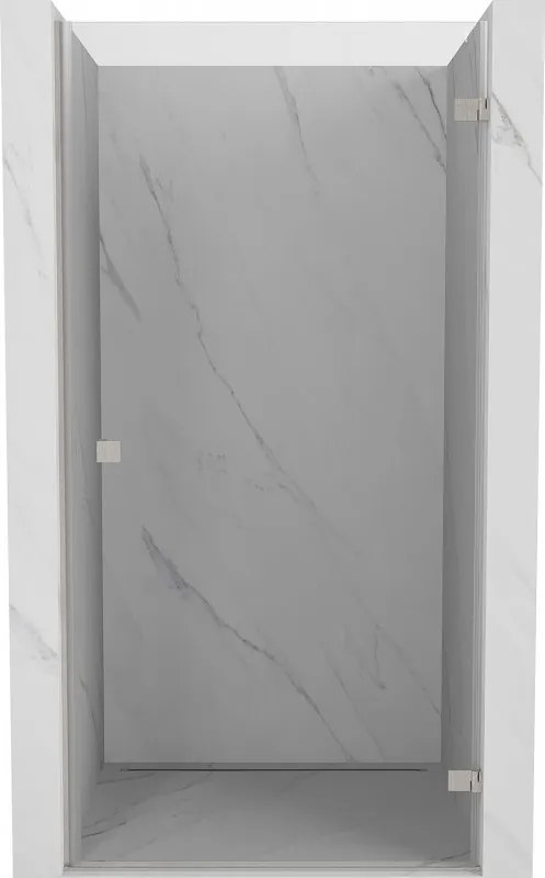 Mexen, Mexen Lunar-B Otočné pravé sprchové dvere 75 cm, transparentné, brúsený nikel - 832-075-000-97-00-P