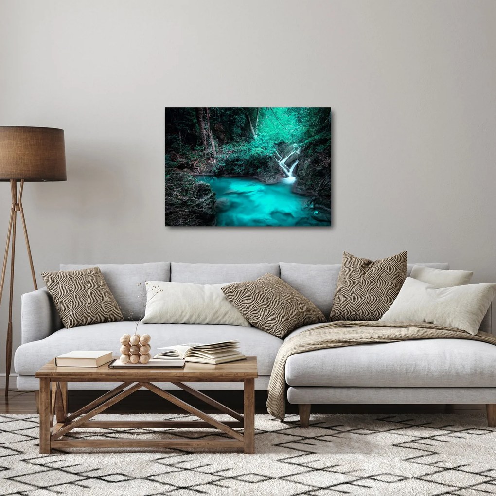 Obraz - Tyrkysové jazero (70x50 cm)