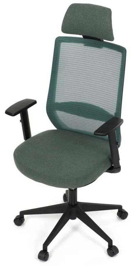 Kancelárska ergonomická stolička SENA — látka, čierna / zelená