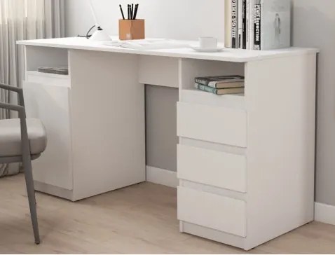 Písaci stôl so 3 zásuvkami Carlos, biely%