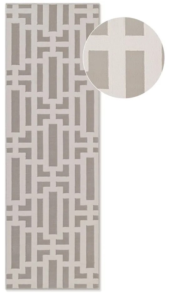 Sivo-krémový behúň 80x240 cm Perles Onyx – Elle Decoration