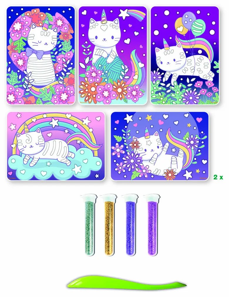 Artissimo - trblietkové pieskovanie - Mačičky