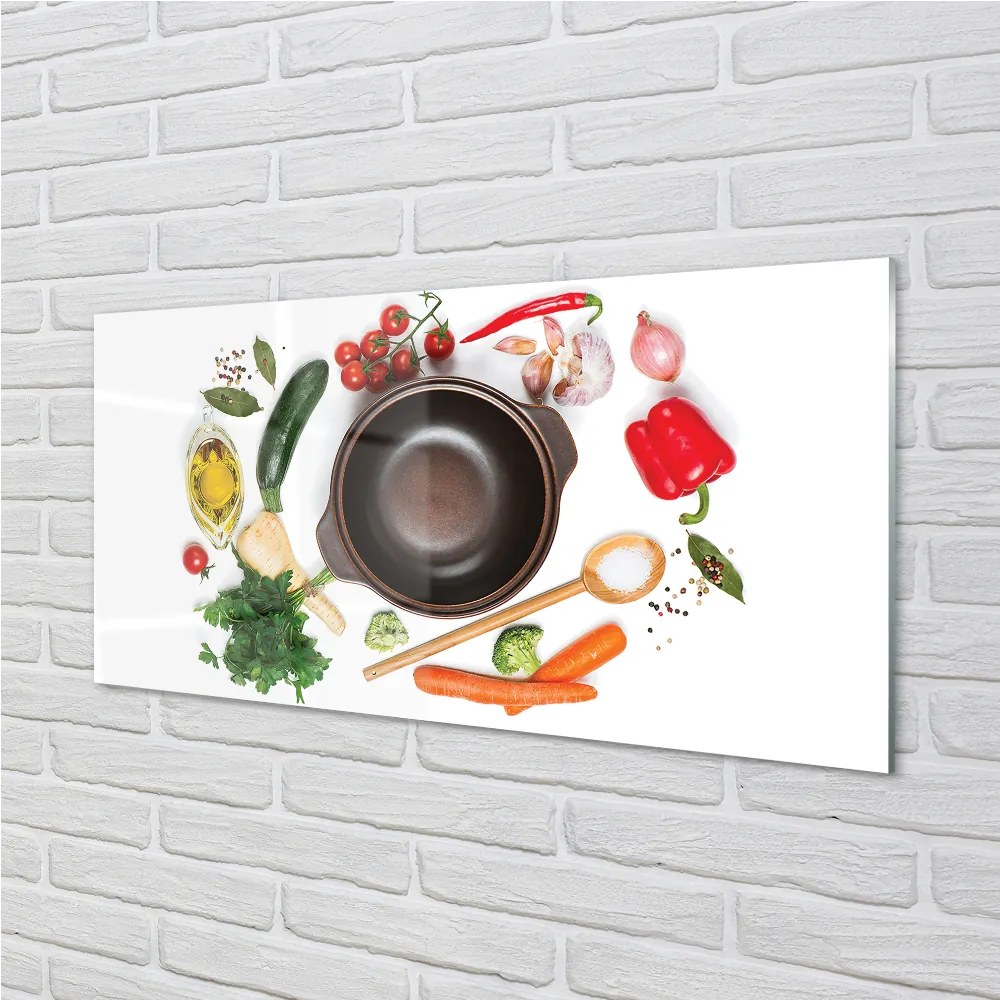 Obraz plexi Lyžica paradajky petržlen 100x50 cm