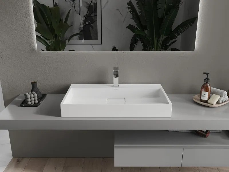 Mexen Ava umývadlo na dosku z konglomerátu 1/O 80 x 46 cm, biele - 23018001