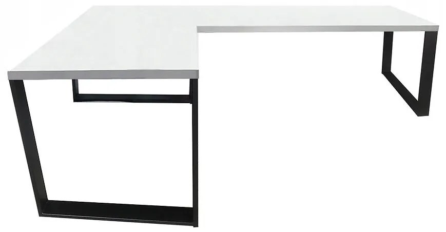 Písací Stôl Roh. Loft Top Biely 240x160x3,6 Model 0